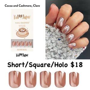 Red Aspen Cocoa and Cashmere Hologram Finish Press-On Nails